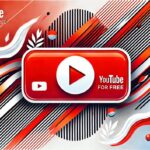 A vibrant horizontal banner for an article titled 'How to Get YouTube Views for Free.' Features a bold YouTube play button icon at the center, with dynamic red and white gradient background and clean abstract wave patterns. The design is eye-catching, modern, and completely text-free, focusing on a professional and sleek aesthetic.